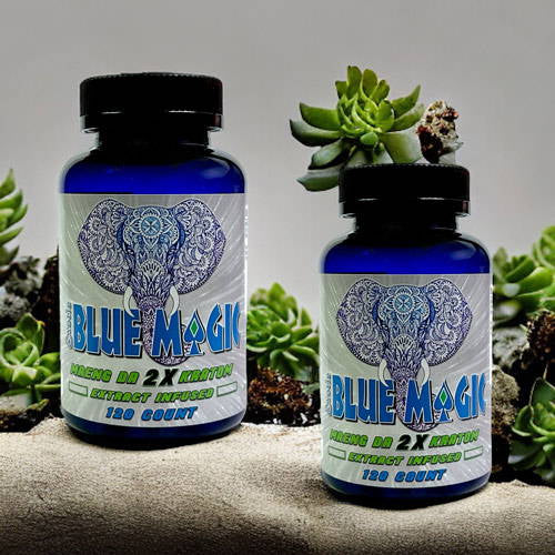 Blue Magic 2X Kratom Extract Infused Capsules Maeng Da 120Caps - Lime Store 