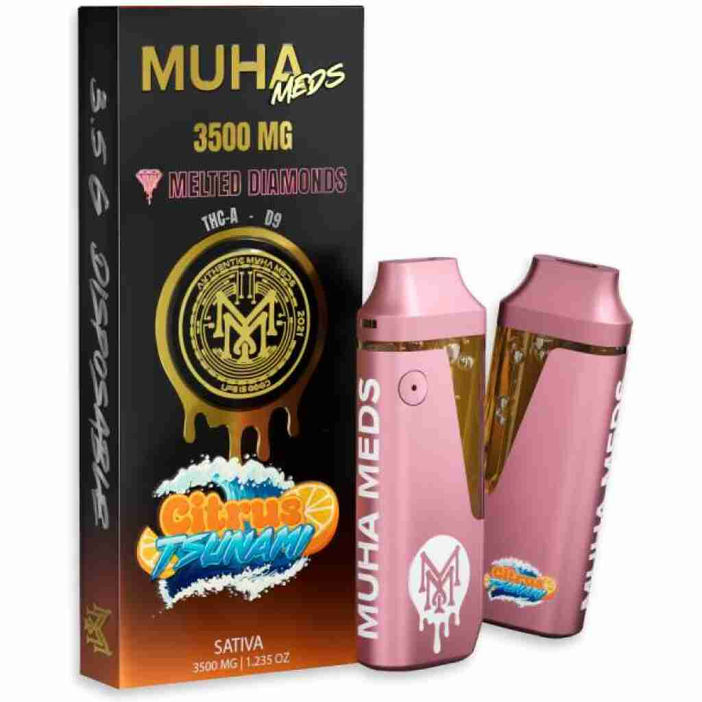 Muha Meds THCa Delta-9 THC Melted Diamonds Disposable Vape 3.5g - Lime Store 